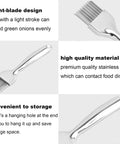 UGpine scallion cutter with stainless steel blade; silver finish, eight-blade design for green onions