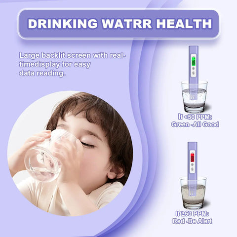 Water Quality Tester For Drinking Water With Fast Readings From 0 To 9990 PPM, A Pro Grade Digital Meter with backlit display.
