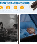 Slap On This Foolproof Door Weather Stripping To Kick Chilly Drafts To The Curb Featuring A Tight V Shaped Kerf Seal That Blocks Light Noise And Wind While Keeping Your Cozy Home Insulation Secure For 26 FT In Brown, dual image of couple and sleeping baby.