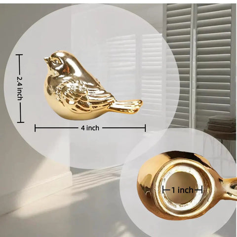 Upgrade Your Bath Setup With These Fresh Golden Bird Ceramic Toilet Bolt Caps, 4 inch hand painted bird detail with a 1 inch connection.