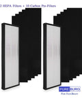 2 Pack H13 HEPA Replacement Filter Set For Eureka NEA120 And Toshiba Smart WiFi Purifiers Beefed Up Filtration With Activated Carbon Pre Filters For Stronger Clean Air Captures 99.97 Percent Of PM2.5 Particles 0.3 Microns featuring two HEPA filters and ten carbon pre-filters