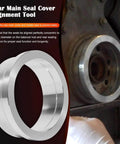 Front And Rear Cover Billet Alignment Tool And Oil Pan Alignment Tool Kit for LS Series Engines in use on rear main seal