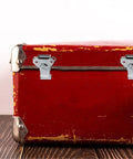 Spring Loaded Stainless Steel Butterfly Latches for Wooden Boxes Decorative Draw Latches with Silver Finish on Red Box