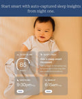 Next Level Smart Baby Video Monitor With Big Time Sleep Tracking And Rock Solid Night Vision 1080P Hd Wi Fi Camera Smooth Motion Alerts Nursery Must Have Floor Stand Included showing a smiling baby with sleep insights.