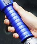 Heavy Duty Pneumatic 1/2 Inch Right Angle Impact Wrench Built Like A Tank For Serious Job Sites And Tight Squeeze Spots With Real Deal Torque And Dependable Air Power, ergonomic blue handle in use.