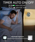 Rechargeable LED Cube Chair Light With Remote, 16 Inch Glow Cube Seat as nightstand beside bed showing timer and brightness