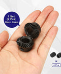 Hand holding Two Piece 90 Degree 1 To 1 Spiral Bevel Gear Set Ground Mod 1 12mm Bore 25 Teeth Each Left Hand And Right Hand