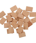 Solid Wood Tenons For Furniture Joinery 100 Piece Kit Of Individually Wrapped Cabinet Splicing Connectors For DIY Woodworking Projects And Hardwood Frame Assembly Dust Resistant And Easy To Use, assorted wood tenon blocks on white
