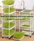 Vertical Hydroponic Garden Tower With Wheels And Metal Shelf All In One Sprouts Growing Kit For Patio And Backyard Kitchen
