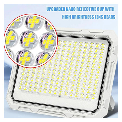 Close-up of JUDYSSY Solar Outdoor Courtyard Lights 5-in-1 Led Beads showing high brightness lens beads and reflective cup design.