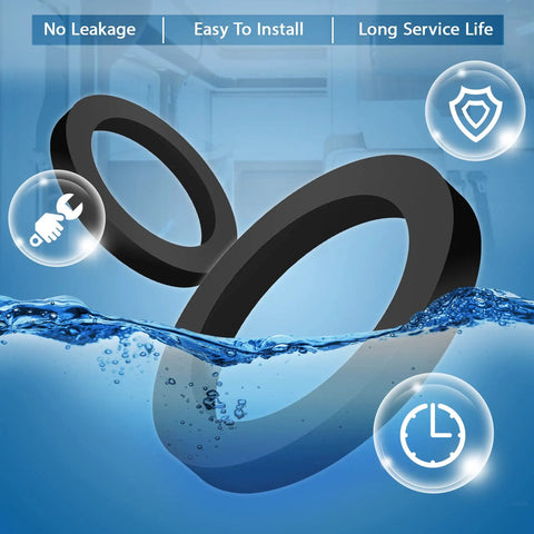 RV Toilet Seal Replacement Kit For 300 310 320 Series Toilets, Gasket And Flange Seal With Bolts Nuts And Washers Included For Leak Free RV Bathroom Upgrade. black RV toilet seal rings, 5 inch outer diameter, 3.6 inch inner diameter