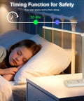 Sleeping child next to Dimmable LED Desk Lamp With USB Port, 52 Eye Friendly LEDs, 5 Brightness Levels And 5 Lighting Modes.