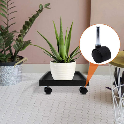 Plastic Casters Set Of 4 With M8 Grip Neck Stem 1 Inch Nylon Swivel Caster Wheels rolling platform under potted plant