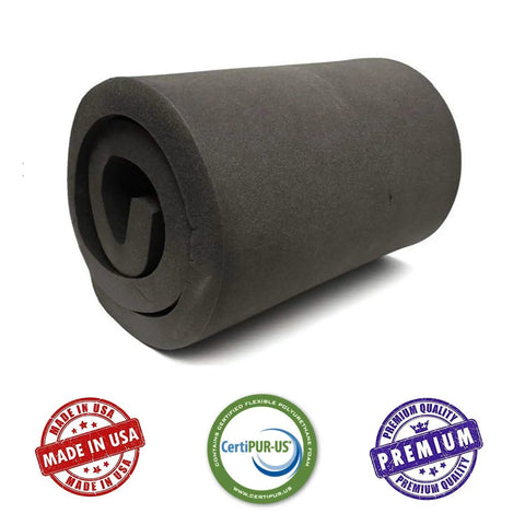 Rock Solid High Density Upholstery Foam Sheet 2 Inch Thick 24 Inch Wide 72 Inch Long 1.8 Lb Density rolled foam product image.