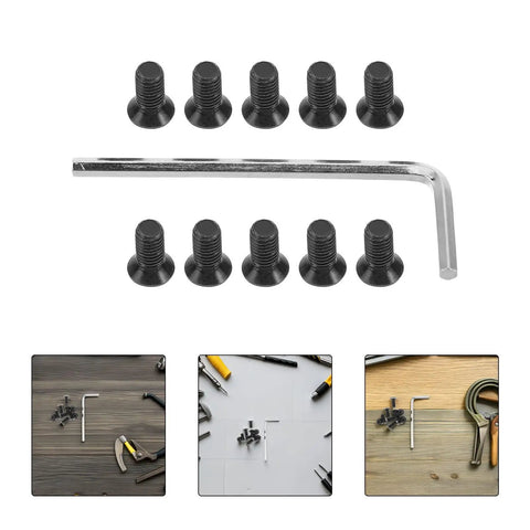 Heavy Duty Stainless Steel Electric Scooter Front Head Screws With Allen Wrench Kit shown with hex screws and wrench
