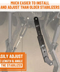 Telescoping 3 Point Stabilizer Kit For BX Series Tractors Beefy Steel Adjustable Length And Angle Quick Hookup Reduces Sway And Spreading