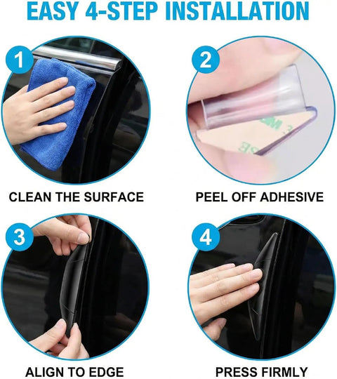 Installation guide for Heavy Duty Car Door Edge Guards For Tesla Cybertruck 2024 To 2026 with step-by-step instructions.
