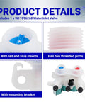 Washer Water Inlet Valve 120V 60Hz For Whirlpool Kenmore Models showing ports, red and blue inserts, mounting bracket.