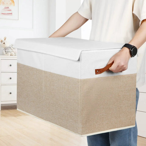 Hella Spacious Toy Storage Box With Secure Lid And Quick Slide Divider To Tame Playroom Chaos Straight Up Superb Organization For Giant Plush Toys Cozy Throws And Daily Clutter