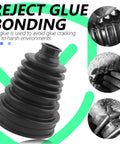 Heavy Duty Silicone CV Axle Boot Repair Kit Fits 19 24 Mm Shafts With Four Stainless Steel Clamps Six Nylon Ties Street Ready Daily Driver Auto Boost Universal with no-glue design.