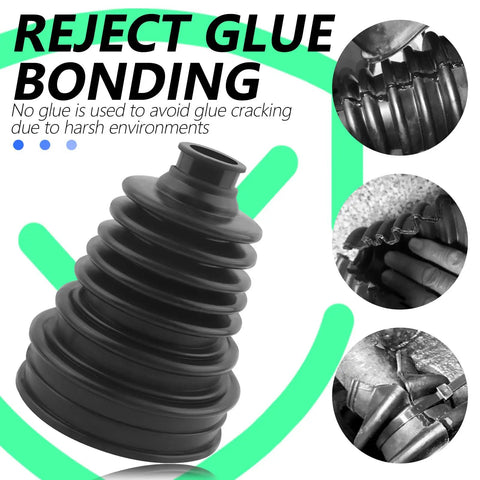 Heavy Duty Silicone CV Axle Boot Repair Kit Fits 19 24 Mm Shafts With Four Stainless Steel Clamps Six Nylon Ties Street Ready Daily Driver Auto Boost Universal with no-glue design.