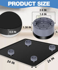 Mini Fridge Silicone Mat With Four Base Risers 24 By 24 By 0.8 Inches Drip Tray Under Refrigerator Mat Floor Protector Leak Resistant Portable Durable Anti Slip Black with product dimensions
