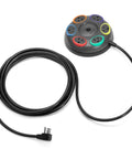 Six Outlet Surge Protector with a 16-foot cord, tabletop design, 1500 joules protection, color-coded rings for easy cord management.
