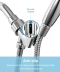 Adjustable Shower Arm Mount for Handheld Shower Head With Brass Ball Joint and 360 Degree Rotation, chrome finish with anti-slip rubber