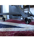 Heavy Duty Polyurethane Swivel Caster Wheels Set Of Four With Parking Brakes M10x25mm Threaded Stem on furniture rolling smoothly on carpet.