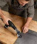 Electric Metal Cutter Nibbler With Flexible Design For Portable Power Tool Compatibility in use on sheet metal.