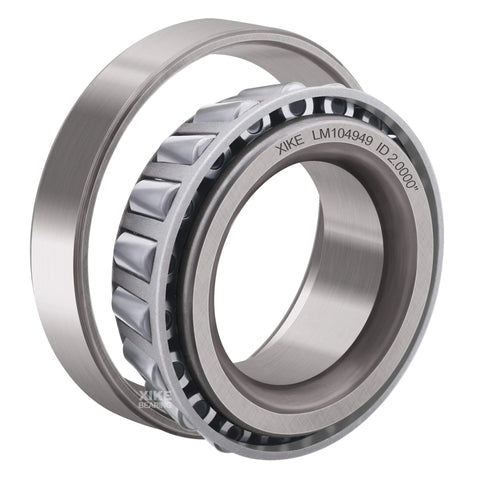 XiKe 2-pack wheel bearing set with tapered roller bearings LM104949/LM104911 metal silver