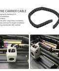 3D Printer Drag Chain 16.9 Inch Kit For Bamboo P1P, ABS cable carrier shown in printer with low noise operation and included hardware.