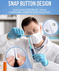 Three Piece Lab Coat Set With Elastic Cuffs For Men Women Unisex White Long Doctor Jacket Medical Lab Coat Snap Button Highlight