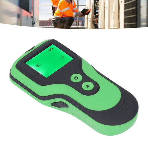 Keenso High Sensitivity Stud Finder Wall Scanner Accurate Electronic Stud, green handheld device with screen, for detecting hidden objects.