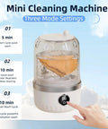 Slick Portable Mini Washing Machine With Digital Touch Controls And Usb Rechargeable Design Perfect For Underwear Socks And Delicates In Dorms Or Rvs Is A Straight Up Game Changer showing three mode settings and compact design.