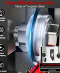 Close-up of wire stripping machine's tungsten steel roller designed for high-efficiency in scrap copper wire stripping.