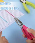 Using 16 Pack Handheld Hole Punchers With Soft Grip 1 Quarter Inch Circle Punch for Craft Paper, punching notebook pages, six sheets at once.
