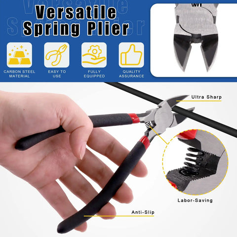 Versatile spring plier tool from the 39 Piece Pro Grade Model Tools Kit For Model Building And Hobby Crafting, features anti-slip handles