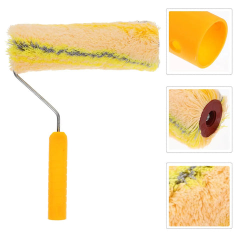 Heavy Duty Cotton Thread Paint Roller With Zero Hassle Grip and Smooth Roll Action Built To Make Rough Surfaces Look Completely Fresh For Any Weekend Warrior Project, featuring a plush cover and sturdy handle.