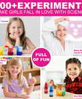 Girls Science Kit For Kids Ages 4 8 6 8 8 10 With 100 Plus Fun Educational Experiments displayed by smiling girls.