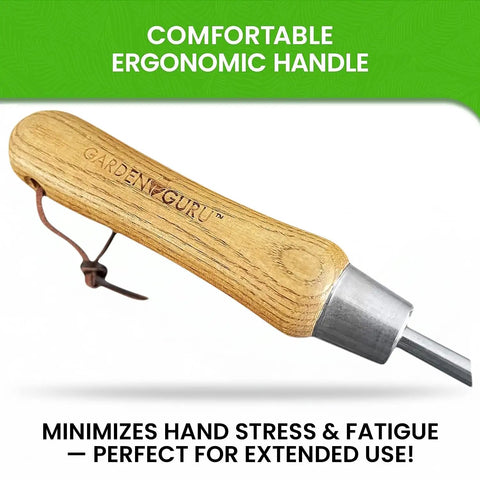 Eco Dandelion Weeder Tool With Ergonomic Wood Handle For Easy Root Removal In Lawns And Gardens, Rust Resistant Stainless Steel Build