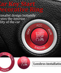 Aluminum Push Start Button Cover With Metal Ring For Car Interior, Engine Start Stop Switch Knob Cap Decor shown in red