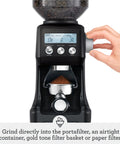 Smart Grinder Pro For Coffee And Espresso In Black Truffle Finish With 60 Settings Dosing IQ Digital Timer Dope Conical Burr Grinder For Fresh Ground Beans And Rich Flavor