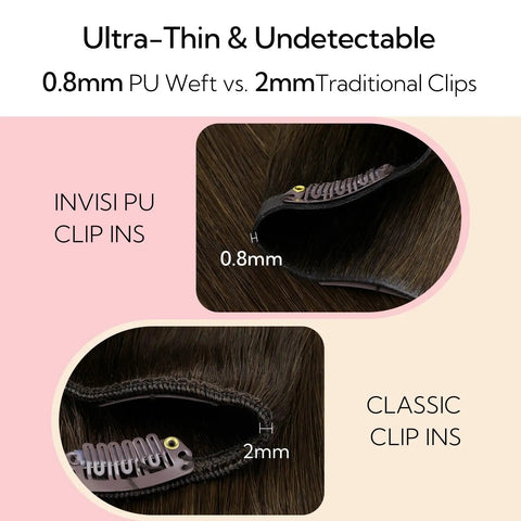 Invisible Seamless Clip In Hair Extensions Crafted From Straight Up Human Hair With Weightless Pu Veil Tracks For A Flawless Luxe Blend And Snatched Goddess Drip