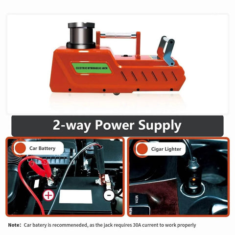 15 Ton All Metal Hydraulic Electric Car Jack With 12V DC Power Portable Auto Lift for Cars SUVs Trucks and RVs Red Finish
