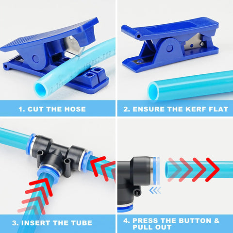 Installation steps for Half Inch OD Compressed Air Piping System And Shop Air Line Kit with 27-Piece Push To Connect Kit