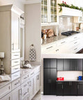 Kitchen cabinets with Brushed Satin Nickel Cabinet Hardware Set With 36 Handles 26 Pulls And 10 Knobs For Doors And Drawers Three And Three Quarter Inch Hole Center Stainless Steel Versatile Kitchen And Cabinet Upgrade.
