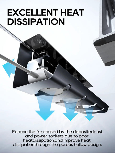 No Drill Under Desk Cable Tray Clamp On Metal Wire Organizer For Office And Home 16.9 Inches By 5.9 Inches By 4.7 Inches showing heat dissipation