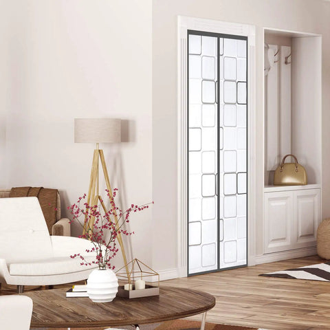 Insulated Door Curtain With Thermal Magnetic Self Sealing Eva Door Screen Keeps Drafts Out And Stops Cold Air From Escaping in living room