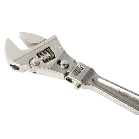 8 Inch Flex Head Adjustable Wrench With Ratcheting Action And 180 Degree Rotating Head for Quick, Easy Tightening of Fasteners